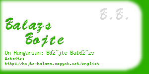 balazs bojte business card